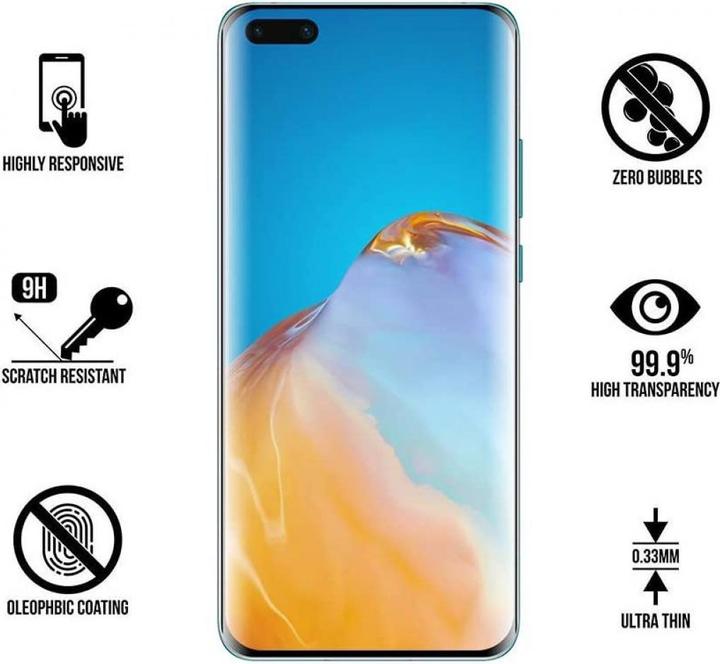 Produktbild Screenguard Huawei P40 Pro Full Screen Panzerglas Schutzfolie 2.5D 9H (1 Stück, Huawei P40 Pro+)