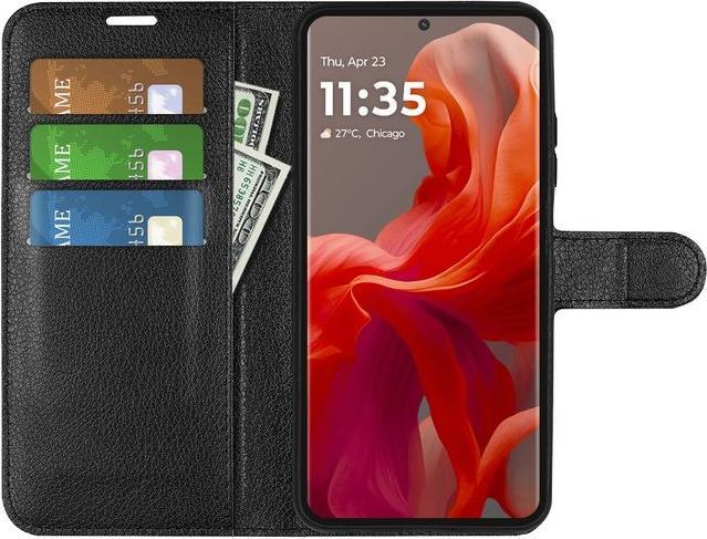 Actual product image MU Classic Litchi Leather Bookcover Series (Motorola Moto G85)