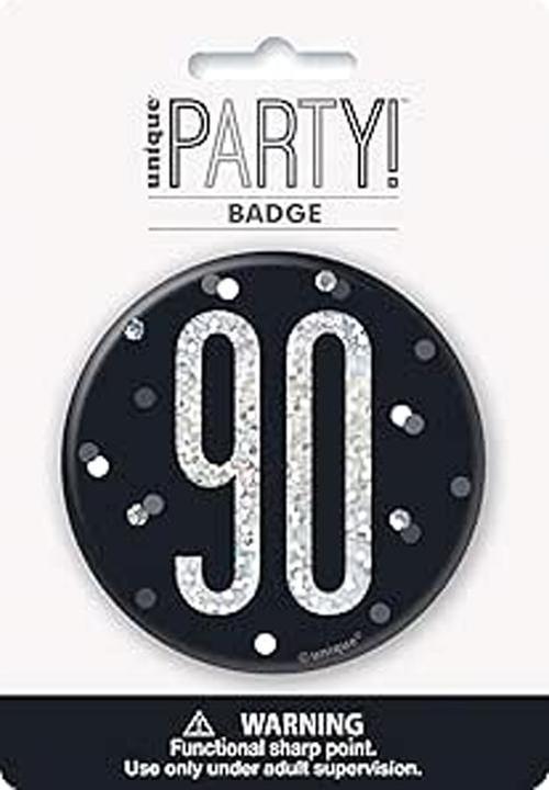 Actual product image Unique Party Round Prismatic 90th Badge