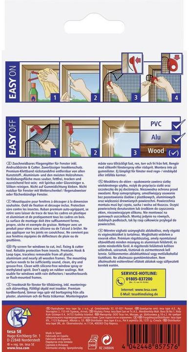 Immagine prodotto tesa Zanzariera COMFORT per finestre, con nastro velcro, autoadesiva, senza forare (130 x 130 cm)
