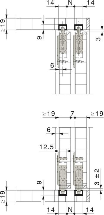 Produktbild HAWA Schiebetürbeschläge -Miniroll 15/25, Inslide, 1-flüglig