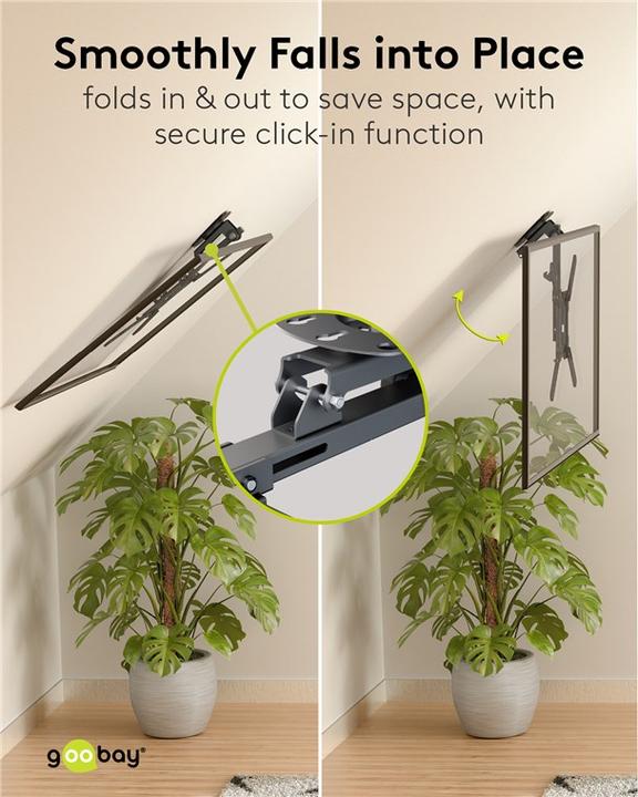 Actual product image Goobay Basic M TV ceiling mount, black (Ceiling, 55", 20 kg)