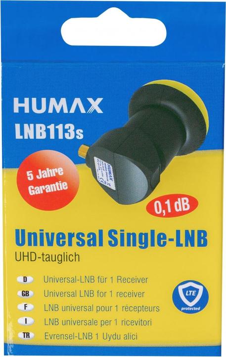 Produktbild Humax Universal LNB, Wetterschutztülle, LTE-Filter (Single LNB)