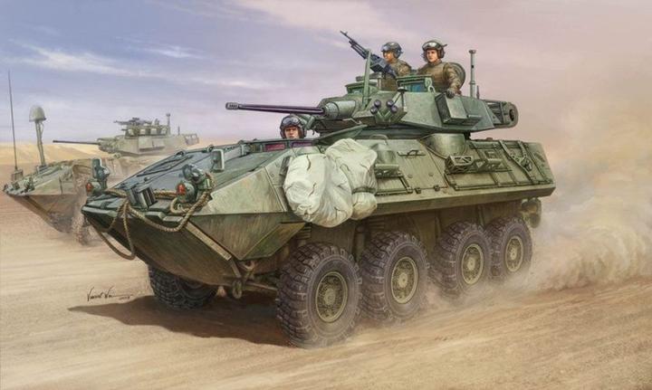 Actual product image Trumpeter LAV-A2 8x8 wheeled armoured vehicle