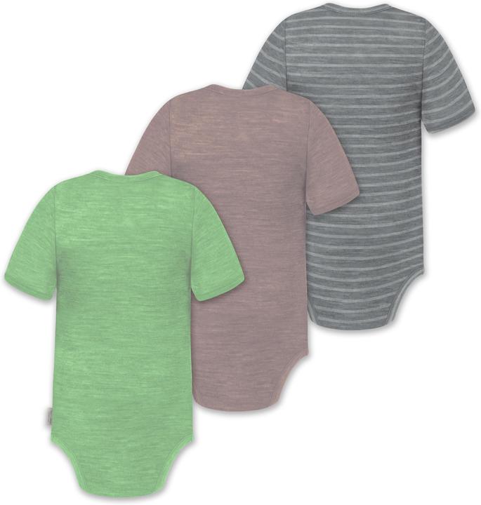 Image du produit Normani Lot de 3 bodies manches courtes bébé mérinos "Tihoi" - 9319 (74)
