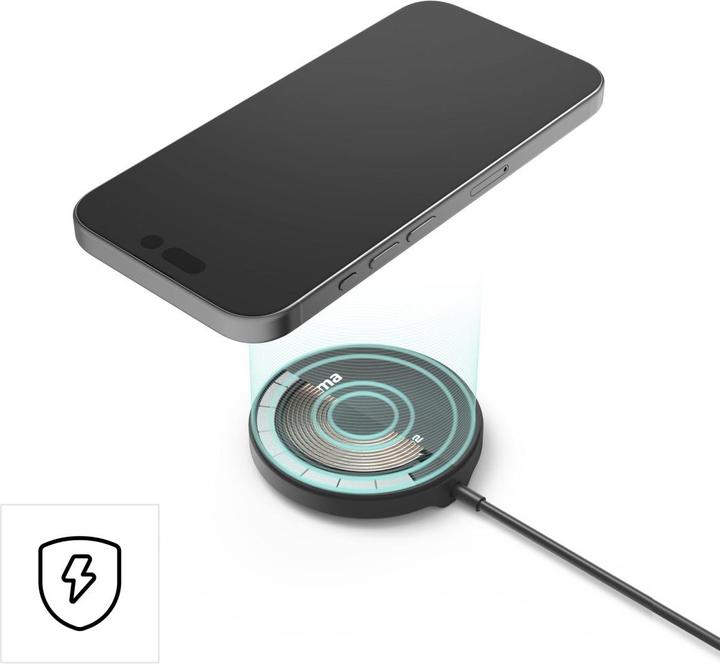 Actual product image Hama Induction charger 2500 mA Qi2 00201725 Outputs Induction charging standard (15 W)