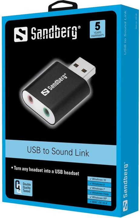 Immagine prodotto Sandberg Collegamento USB al suono (USB)