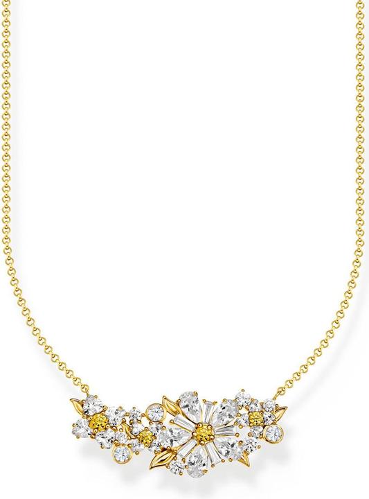 Thomas Sabo Halskette Blume Lovely Daisy mit Steinen vergoldet (Silver 925, 40 cm)