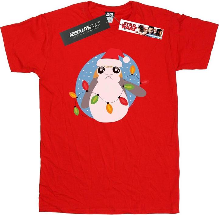 Star Wars The Last Jedi Porg Christmas Lights TShirt (M)