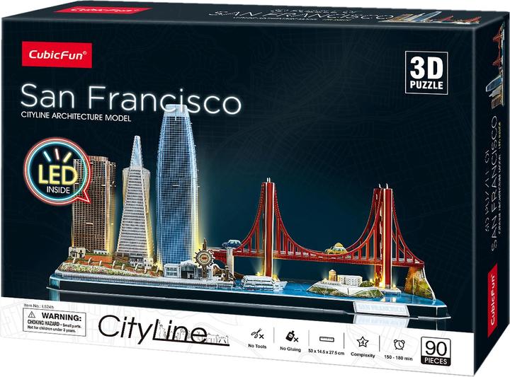 Actual product image Cubicfun 3d Puzzel City Line San Francisco LED (90 pieces)