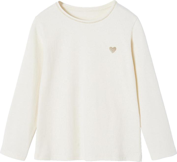 Actual product image Vertbaudet Mädchen Shirt mit Glitzerherz und Recycling-Baumwolle BASIC (128)