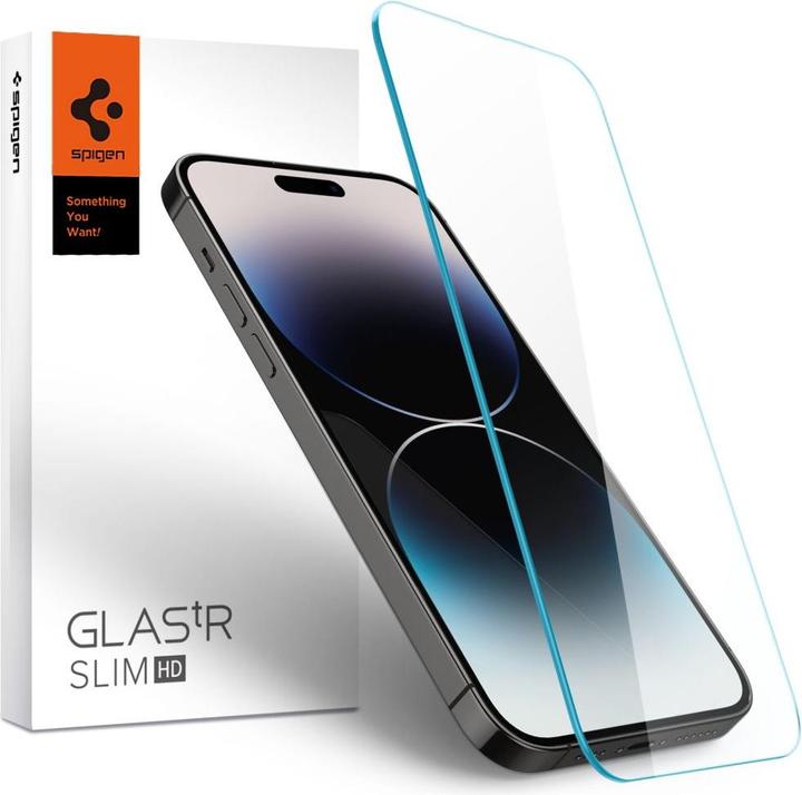 Produktbild Spigen Spiele Glas.TR Slim iPhone 14 Pro AGL05222 gehärtetes Glas (1 Stück, Apple iPhone 14 Pro)