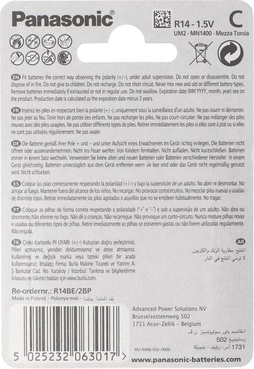 Immagine prodotto Panasonic Batteria generica Baby C LR14 (2 pz.) (2 pz., R14)