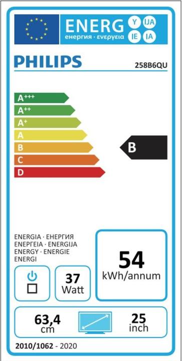 Energie-Label Philips 258b6queb (2560 x 1440 Pixel, 25")