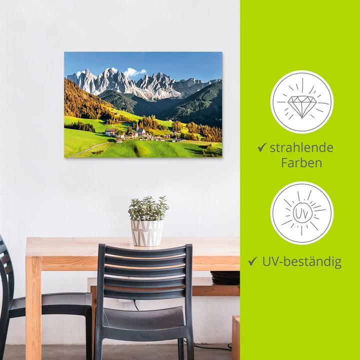 Actual product image Artland Alps Mountains Santa Maddalena U1TF (60 x 40 cm)