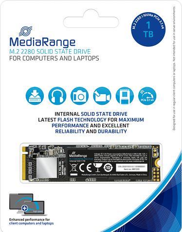 Produktbild MediaRange Intern.M.2 SSD 2280 NVMe PCIe TLC Nand (1000 GB, M.2 2280)