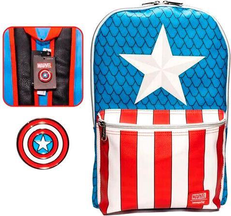 Produktbild Loungefly Marvel Captain America Rucksack with pin 45cm