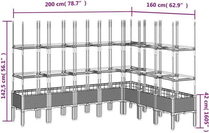 Produktbild VidaXL Pflanzkübel mit Rankgitter PP
