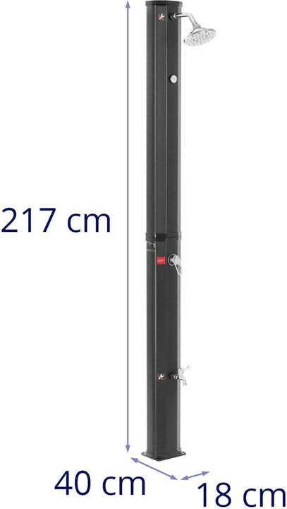 Produktbild Uniprodo Solardusche 35 l Tank Regendusche, Wasserhahn, Thermometer Aussendusche