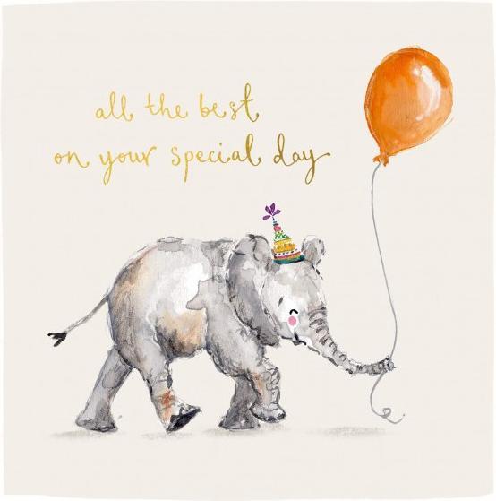 Actual product image Louise Mulgrew Birthday card elephant 15x15cm (1 pcs.)