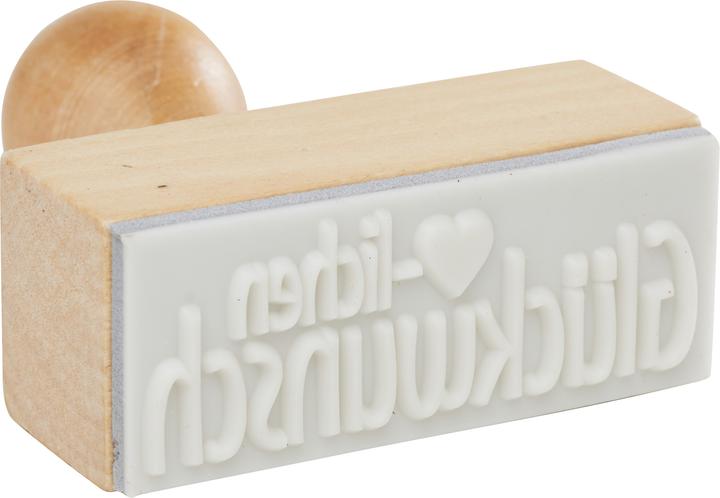 Actual product image Meyco Wooden stamp "Congratulations", approx. 55x20mm