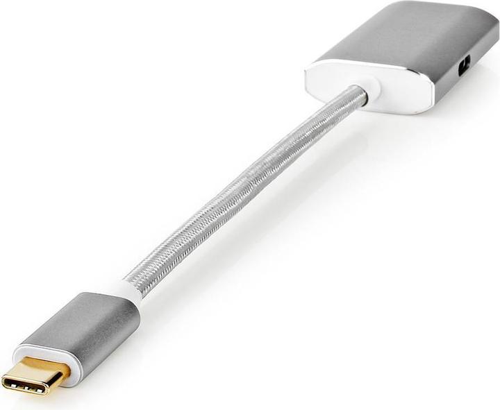 Produktbild Nedis CCTB64480AL02. Kabellänge: 0,2 m, Anschluss 1: USB Typ-C, Anschluss 2: DisplayPort. Menge pro Packu (USB Typ-C, 20 cm)