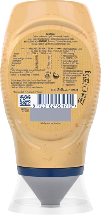 Produktbild Hellmann's Chunky Burger >250ml Fl (258 g)