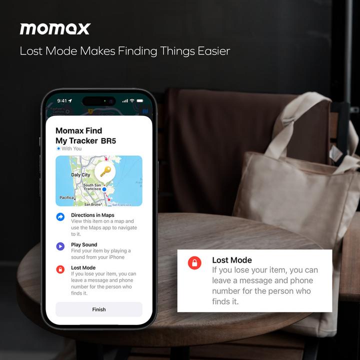 Actual product image Momax PinTag Find My Tracker