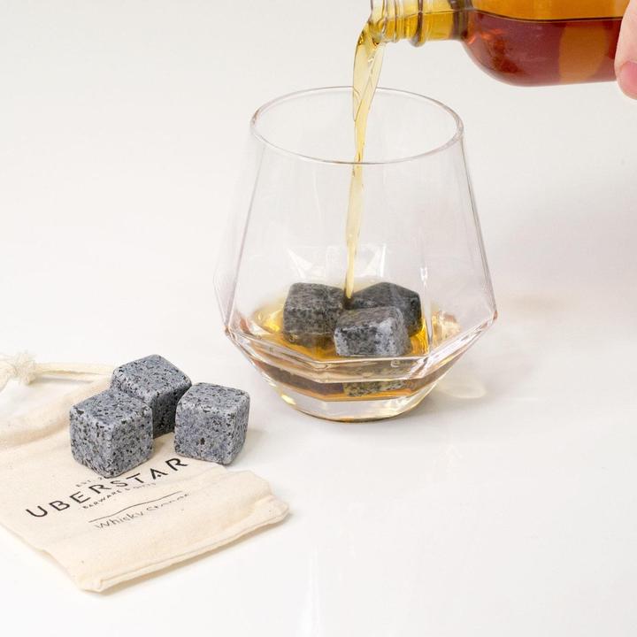 Image du produit Uberstar Jeu de 6 pierres à whisky avec sac (Pierres à whisky)