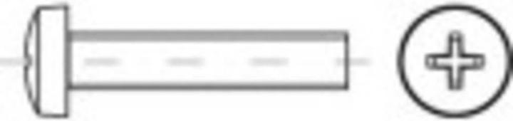 Produktbild Toolcraft Linsenschrauben M2.5 5 mm Kreu (200 Schrauben pro Stück)