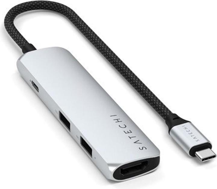 Actual product image Satechi Slim 4 Multiport Hub Silver (USB-C, 4 Ports)