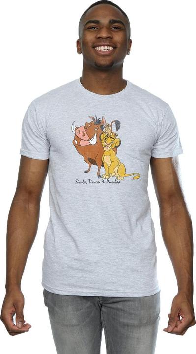 Immagine prodotto The Lion King Maglietta Uomo Classic Simba Timon & Pumba Heather (XL)