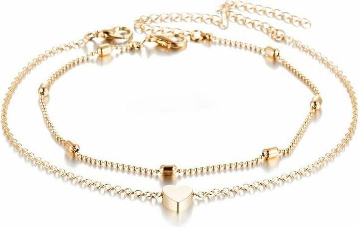 Produktbild JTI Knöchelarmband, 2x - Gold (Zinklegierung, 27 cm)