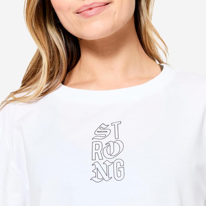 Image du produit Domyos Crop top de musculation coupe ample femme, blanc (XL)