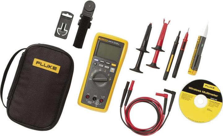 Batterie, Manuale su CD, Multimetro Fluke 3000 FC, Sonde industriali Fluke TP220, Tester di tensione senza contatto Fluke 1ACII, Puntali Fluke TL224