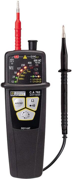Continuity check, Adapter Batteries Carrying Strap Test Lead Test Probe, Protection class (IP code): IP65, Measuring functions: Continuity Phase Detection Single-Pole