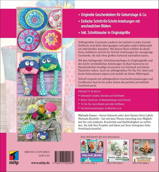 Produktbild Geschenke nähen aus Stoffresten (Deutsch, Michaela Buntiful, 2024)