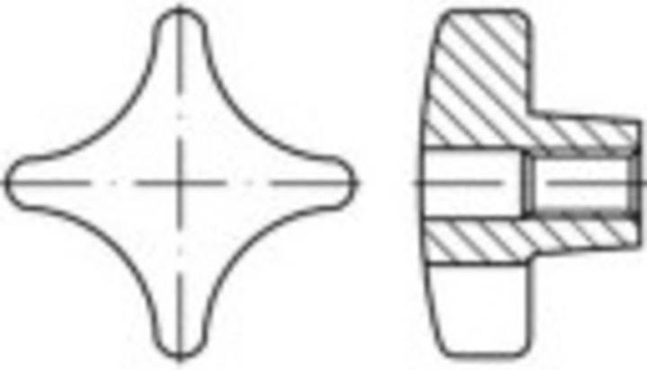 Produktbild Toolcraft Kreuzgriffe DIN 6335 8 mm Grau (10 Stk.)