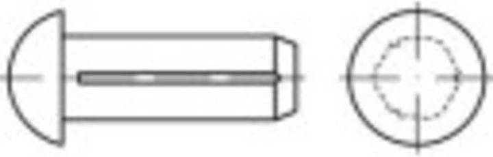 Toolcraft Mezzo chiodo scanalato rotondo (Ø x L) 3 mm