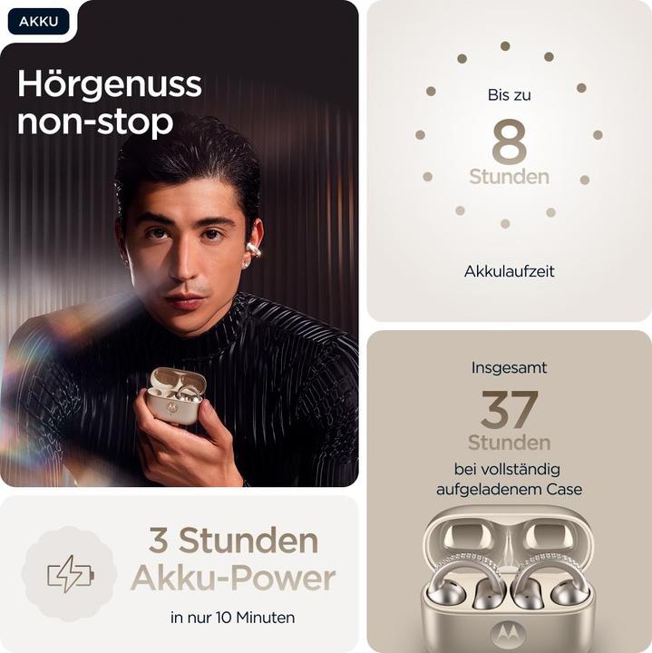 Actual product image Motorola Moto Buds Loop - french oak (ANC, 8 h, Wireless)
