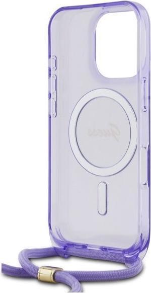 Immagine prodotto Guess GUHMP16XHCTSGNSU iPhone 16 Pro Max 6.9" fioletowy/purple hardcase Crossbody Cord Script MagSa