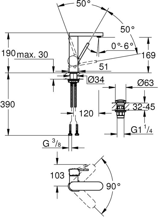 Produktbild Grohe Plus Einhand-Waschtischbatterie M-Size