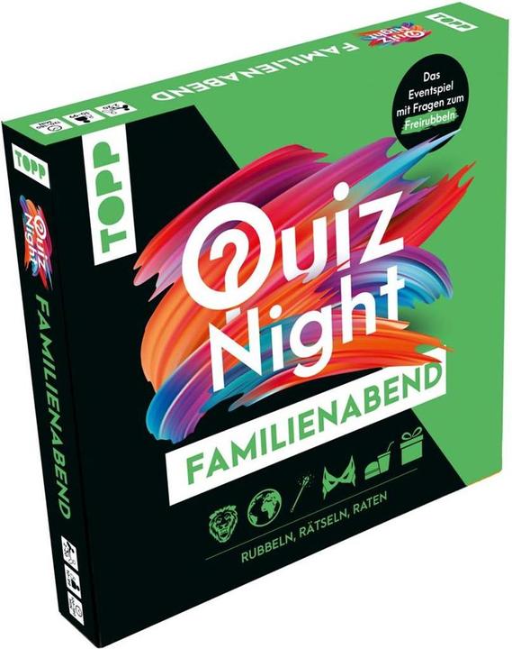 Produktbild TOPP Quiznight: Familienabend – RUBBELN, RÄTSELN, RATEN (Deutsch)
