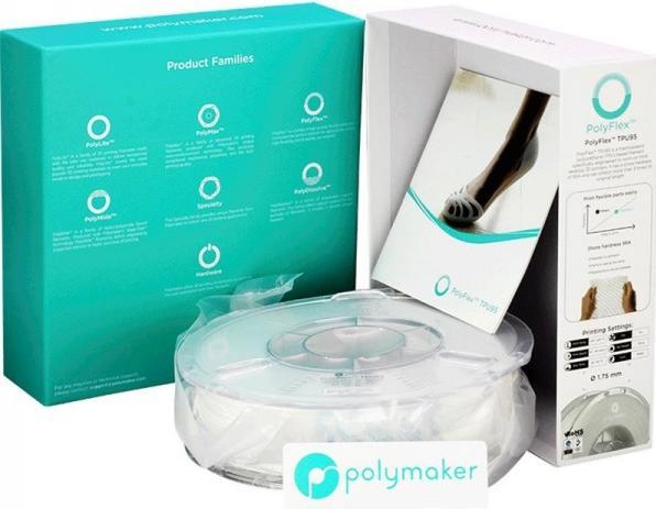 Immagine prodotto Polymaker Filamento PolyFlex 1612156 flex (TPU, 2.85 mm, 750 g, Bianco)
