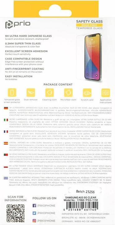 Produktbild prio Tempered Glass Screen Protector (1 Stück, Samsung Galaxy A53 5G)