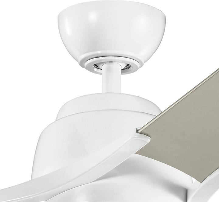 Immagine prodotto Elstead Lighting Ventilatore da soffitto silenzioso Zeus con luce LED Ø152cm legno + telecomando argento, bianco (38 dB)