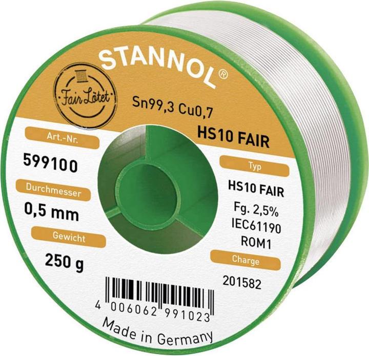 Immagine prodotto Stannol Saldare la bobina senza piombo HS10-Fair Sn99.3 (Saldatura)