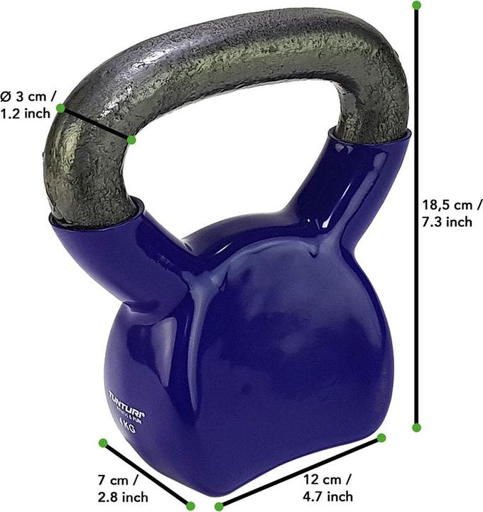 Actual product image Tunturi Vinyl Gusseisen Kettlebell (1 x 4 kg)