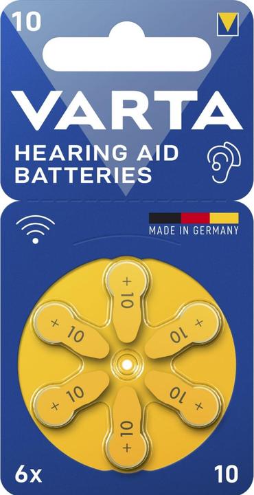 Actual product image Varta Hearing aid batteries type 10 1.4V (6-pack) (6 pcs., 10, 105 mAh)