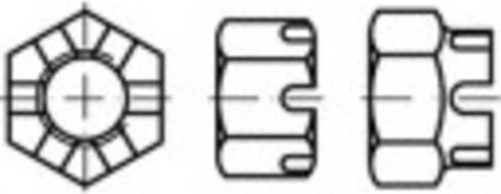 Image du produit Toolcraft Écrous à créneaux M36 DIN 935 Acier (M36)